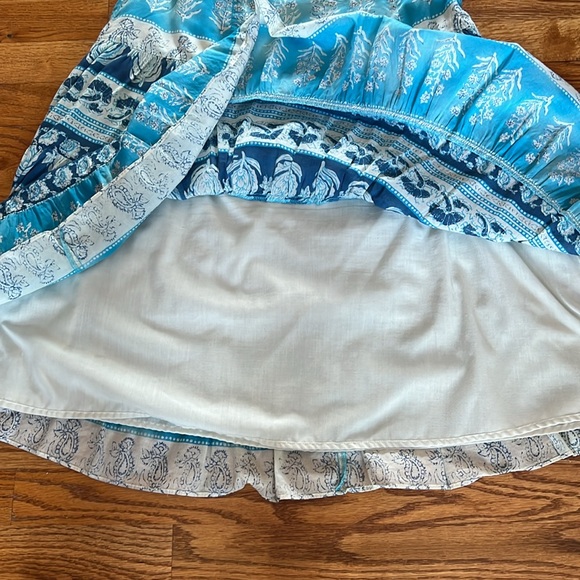 CHAPS DENIMlabel. Excellent condition.Cotton.Lined.Size14.Turquoise/white &Blue. - Picture 5 of 5